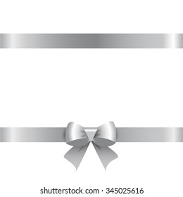 Gray gift bow on a white background. Tape.