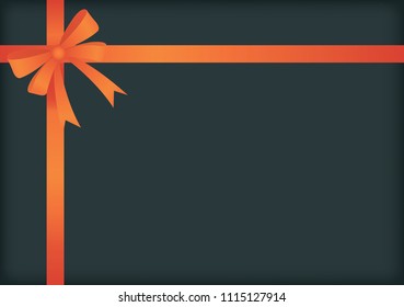 Gray gift box and orange bow vector with text space for decoration background on Halloween holiday.