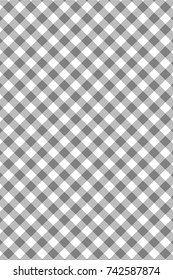 Gray Gingham pattern. Texture from rhombus/squares for - plaid, tablecloths, clothes, shirts, dresses, paper, bedding, blankets, quilts and other textile products. Vector illustration.