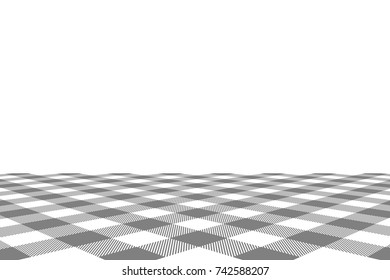Gray Gingham pattern. Texture from rhombus/squares for - plaid, tablecloths, clothes, shirts, dresses, paper, bedding, blankets, quilts and other textile products. Vector illustration.