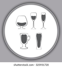 Gray Glass set or collection