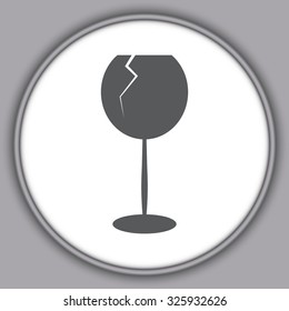 Gray Glass Of Wine Icon 