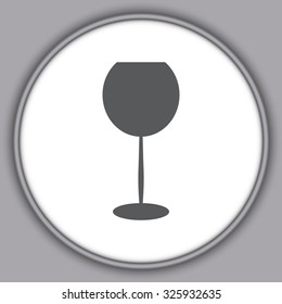 Gray Glass Of Wine Icon 