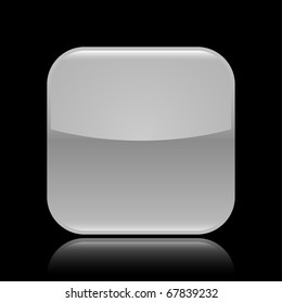 Gray glossy blank web 2.0 button with colored reflection on black background