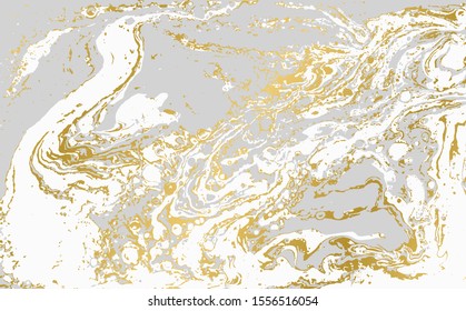 Gray and gold agate ripplle pattern. Pale beautiful marble background.