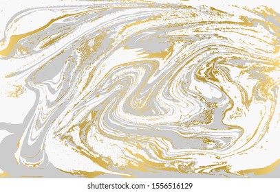 Gray and gold agate ripplle pattern. Pale beautiful marble background.