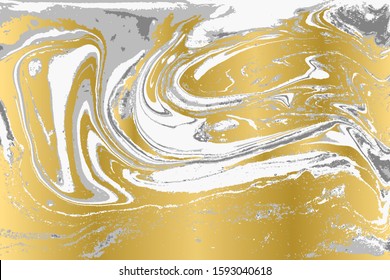 Gray and gold agate ripplle pattern. Pale beautiful marble background.