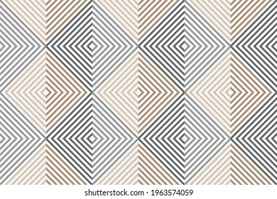 Gray and gold or brown Square seamless pattern. Seamless geometric  pattern for tile or taxtile design.