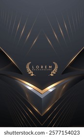 Gray and gold shapes with lines background