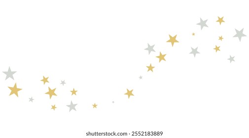 Gray And Gold Star On White Background. Celebration Event And Happy Birthday. American Flags Color Concept. Vector Illustration. Copy Space
