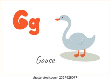 gray goose letter G for English alphabet