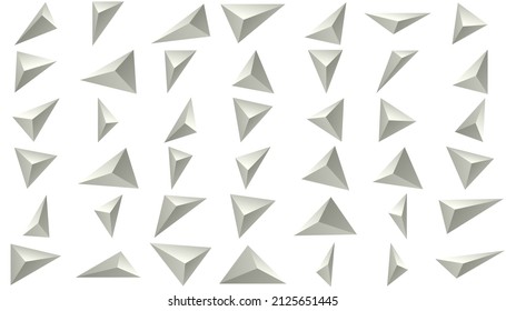 Piedras 3d de gradiente gris sobre el fondo blanco. Ilustración vectorial.