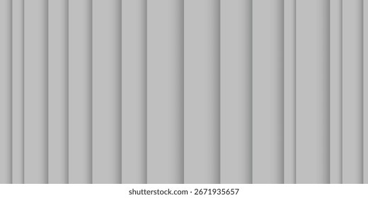 Gray gradient background. Folded paper style. Striped geometric shapes