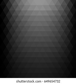 Gray gradient background with triangular pattern. Vector paper illustration.
