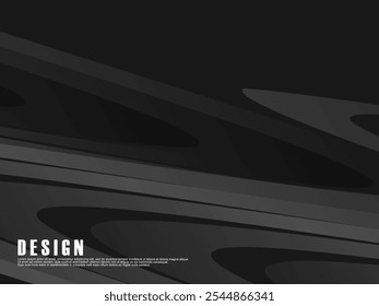 Linhas curvas de gradiente cinza no plano de fundo escuro. Design minimalista. Modelos de design de capa, layouts de brochura de negócios, papéis de parede, etc.
