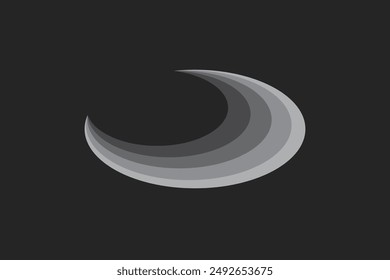 Gray Gradient Dark Crescent Ellipse