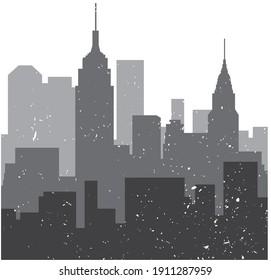 Gray Gradient Fade of New York City Skyline Grunge