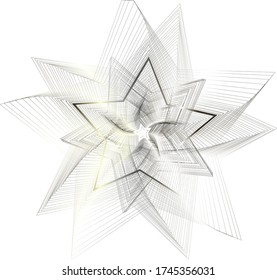 gray gradient lines of geometric shapes from a line on a white background