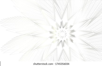 gray gradient lines of geometric shapes from a line on a white background