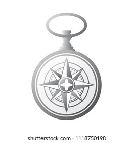 Gray gradient pocket watch with windrose element inside