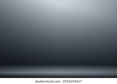 Gray gradient room background for product placement or display, vector design