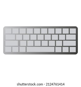 gray gradient simple computer keyboard isolated icon on white background. Vector Illustrator