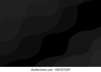 Gray gradient wave curve black background 3D illustration