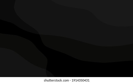 Gray gradient wave curve black background 3D illustration