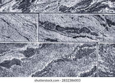 Gray granite stone wall texture vector background with rectangular slabs, rough natural pattern, seamless decorative surface.