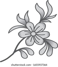 Gray grave flower in vector