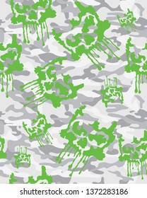 Gray and green abstract camouflage pattern.Seamless wallpaper.
