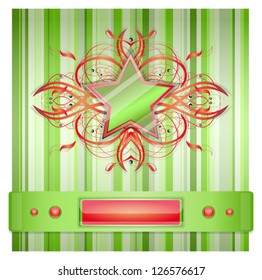 Gray - green background with star.  Illustration 10 version