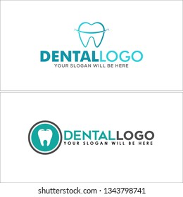Gray green mint circle tooth line smile combination mark logo design concept suitable for dental medical health office family