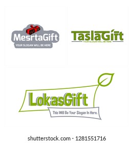gray green red brown white word mark ribbon chocolate cake leaf logo design concept vector suitable for birthday anniversary food drink organic 