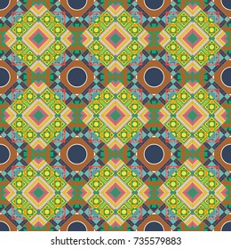 Gray, green and yellow texture. Wallpaper in the geometrical style. A seamless background. Abstract ornament. Graphic vector pattern.