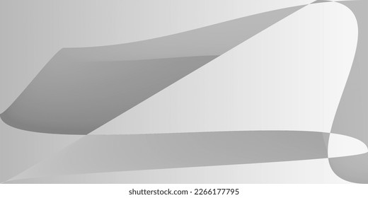Gray Grey Futuristic Minimal Office Background. Technology Monochromatic Fluid Digital Gradient Mesh. Dynamic Shape Metallic Modern Horizontal Lines. Alluminium Silver Layers Smooth Illustration.