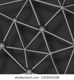 Gray grid. Lattice. Molecular lattice. Science. Technology. Seamless background. Molecular compounds. Vector graphics