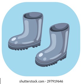 Gray gumboots icon.