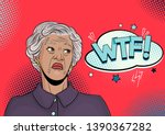 gray haired grandmother is dissatisfied. Pop art retro vector illustration comic cartoon figure vintage kitsch