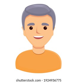 Icono de hombre de pelo gris. Caricatura del hombre de pelo gris icono vector para el diseño web aislado en fondo blanco