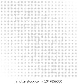 Gray halftone from circles and rings on a white background