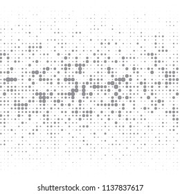 Gray halftone of halftone dots on white background