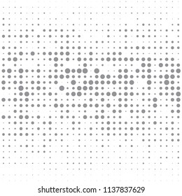Gray halftone of halftone dots on white background