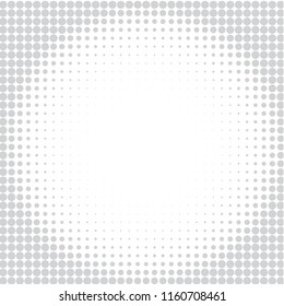 Gray halftone of halftone dots on white background