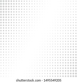 Gray Halftone of halftone dots on white background for text 