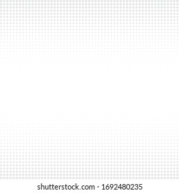 Graue Halftone von halftonischen Punkten auf weißem Hintergrund für Text