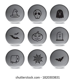 Gray Halloween Graphic Icon Vector