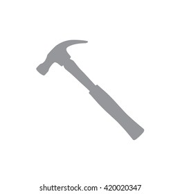 Gray hammer tool icon vector illustration