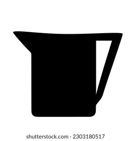 A Gray hand drawing illustration of a kettle or a jug isolated on a white background