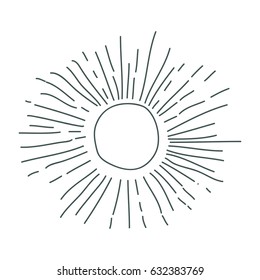 gray hand drawing silhouette of sun vector illustration
